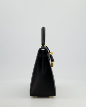 Hermès Kelly 25 Sellier Bag in Noir Epsom Leather with Gold Hardware