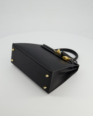 Hermès Kelly 25 Sellier Bag in Noir Epsom Leather with Gold Hardware