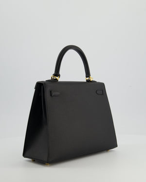 Hermès Kelly 25 Sellier Bag in Noir Epsom Leather with Gold Hardware
