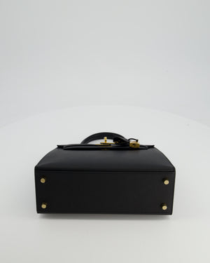 Hermès Kelly 25 Sellier Bag in Noir Epsom Leather with Gold Hardware