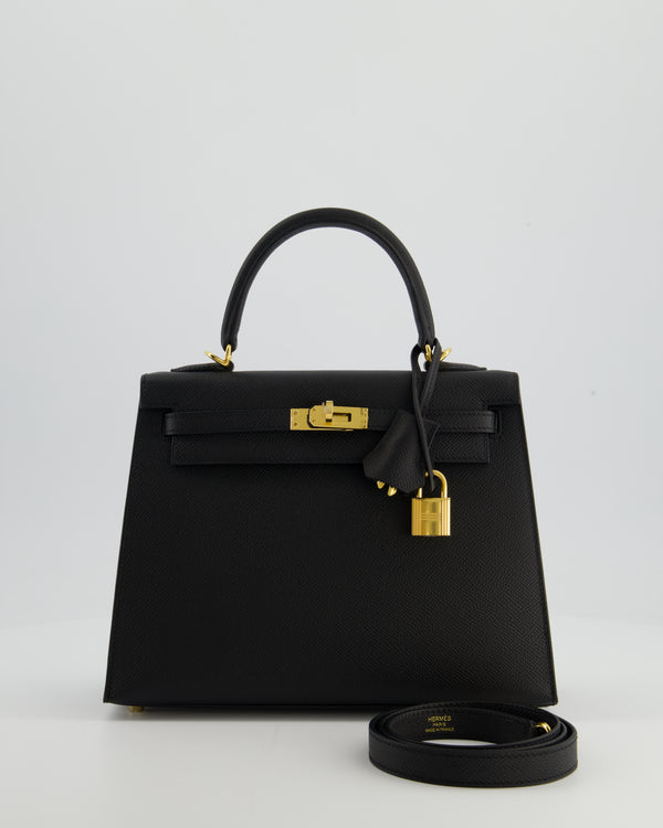 Hermès Kelly 25 Sellier Bag in Noir Epsom Leather with Gold Hardware