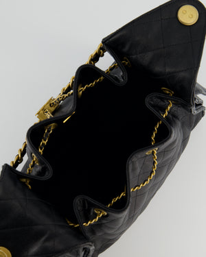 *SUPER RARE* Chanel Black 25 Small Handbag in Grained Calfskin Leather with Antique Gold Hardware