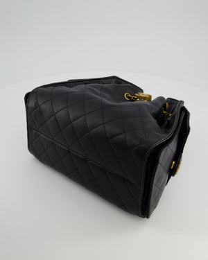 *SUPER RARE* Chanel Black 25 Small Handbag in Grained Calfskin Leather with Antique Gold Hardware