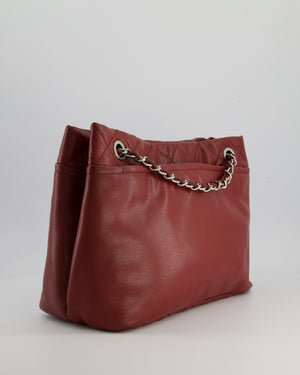 Chanel Burgundy Tote Bag in Caviar Leather with Silver Hardware