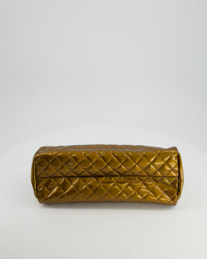 Chanel Bronze Patent Mademoiselle Shoulder Bag With Antique Gold Hardware