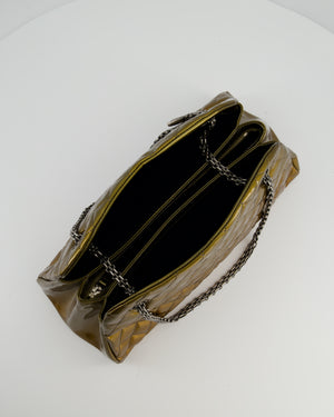 Chanel Bronze Patent Mademoiselle Shoulder Bag With Antique Gold Hardware