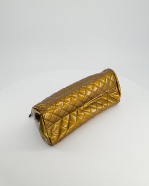 Chanel Bronze Patent Mademoiselle Shoulder Bag With Antique Gold Hardware