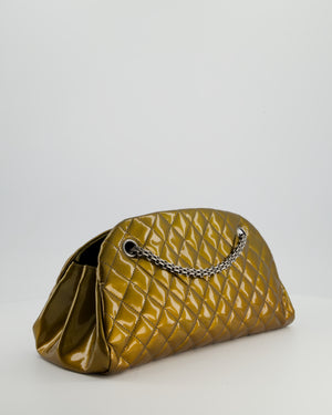 Chanel Bronze Patent Mademoiselle Shoulder Bag With Antique Gold Hardware