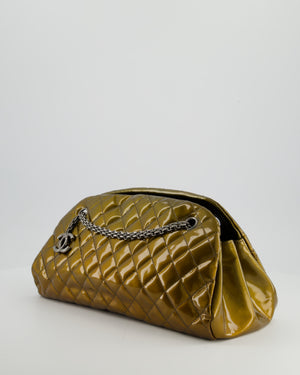 Chanel Bronze Patent Mademoiselle Shoulder Bag With Antique Gold Hardware