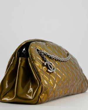 Chanel Bronze Patent Mademoiselle Shoulder Bag With Antique Gold Hardware