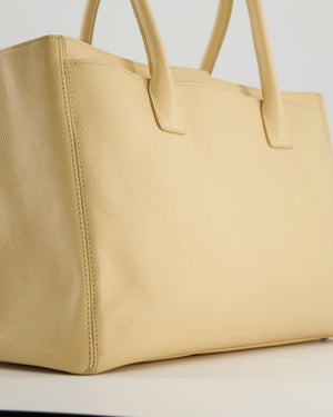 Chanel Vintage Beige Executive Tote Bag in Calfskin Leather with Silver Hardware