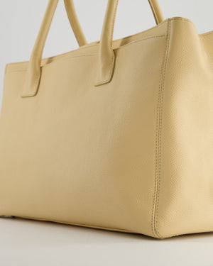 Chanel Vintage Beige Executive Tote Bag in Calfskin Leather with Silver Hardware
