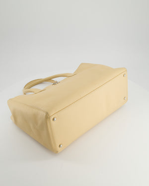 Chanel Vintage Beige Executive Tote Bag in Calfskin Leather with Silver Hardware