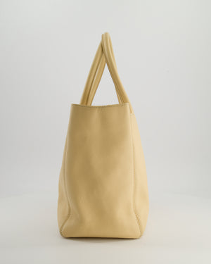 Chanel Vintage Beige Executive Tote Bag in Calfskin Leather with Silver Hardware
