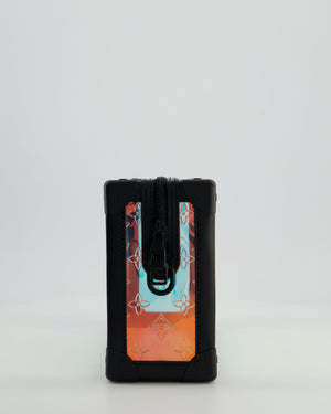 Louis Vuitton Iridescent Monogram & Matt Black Leather Mini Soft Trunk Bag In with Black Hardware