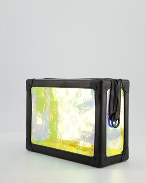 Louis Vuitton Iridescent Monogram & Matt Black Leather Mini Soft Trunk Bag In with Black Hardware