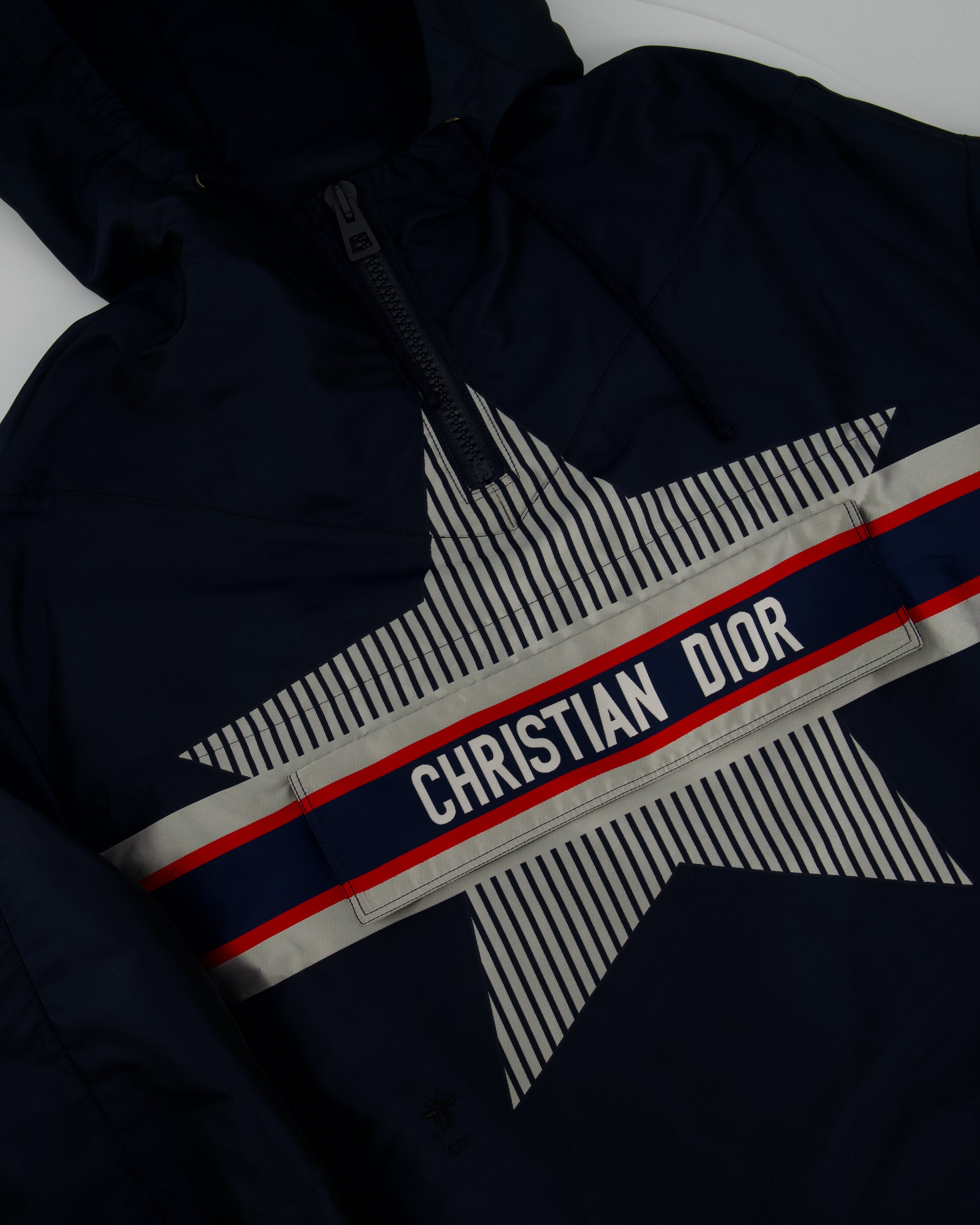 Christian Dior Hooded Dioralps Anorak in Navy with Dior Logo and