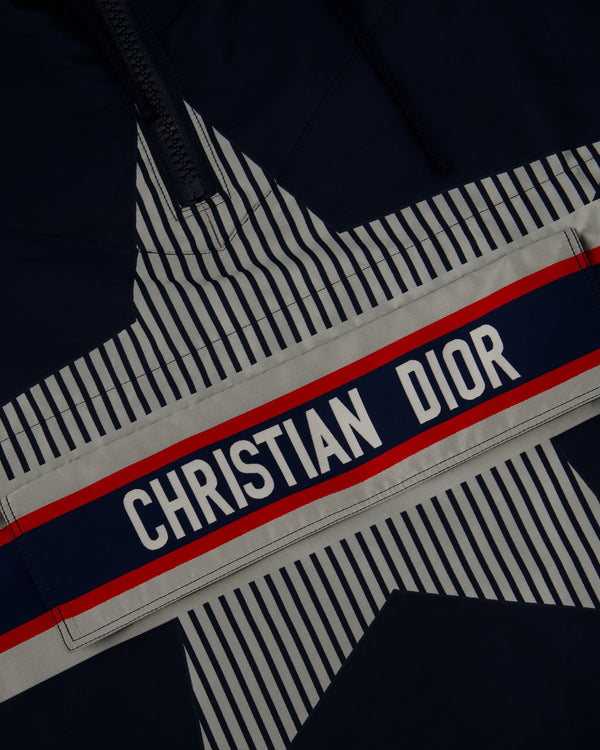 Christian Dior Hooded Dioralps Anorak in Navy with Dior Logo and Star Size XS (UK 6)