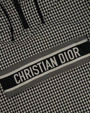 Christian Dior Hooded Anorak in Black & White Houndstooth Technical Taffeta Size S (UK 8)