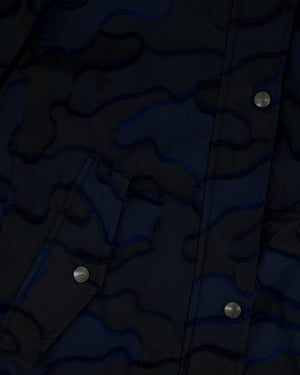 Christian Dior Navy & Black Camouflage Jacquard Long Sleeve Parka with Foldable Hood Size FR 34 (UK 6)
