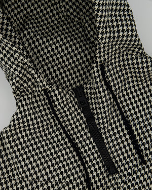 Christian Dior Hooded Anorak in Black & White Houndstooth Technical Taffeta Size S (UK 8)