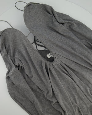 Victoria Beckham Grey Cotton Mini Jersey Dress with Sweetheart Neckline Size FR 34 (UK 6)