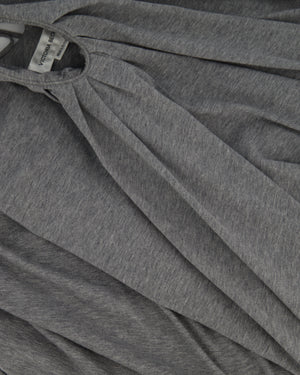 Victoria Beckham Grey Cotton Mini Jersey Dress with Sweetheart Neckline Size FR 34 (UK 6)
