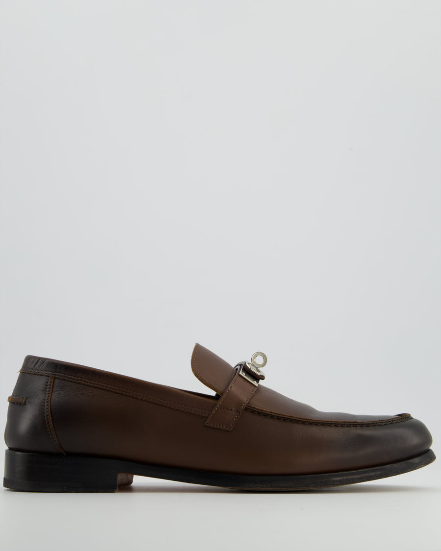 Hermès Menswear Destin Loafer in Noisette Goatskin Leather Size EU 45
