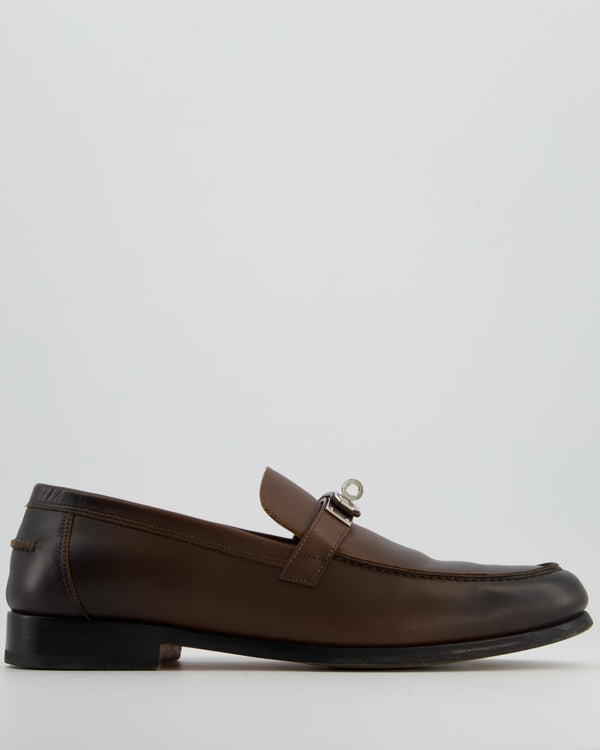 Hermès Menswear Destin Loafer in Noisette Goatskin Leather Size EU 45