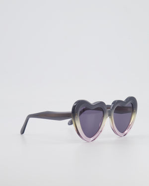Jimmy Fairly Grey and Pink Gradient Heart-Shaped Sunglasses