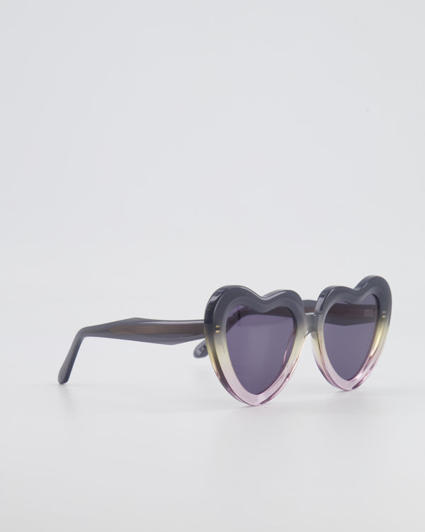 Jimmy Fairly Grey and Pink Gradient Heart-Shaped Sunglasses
