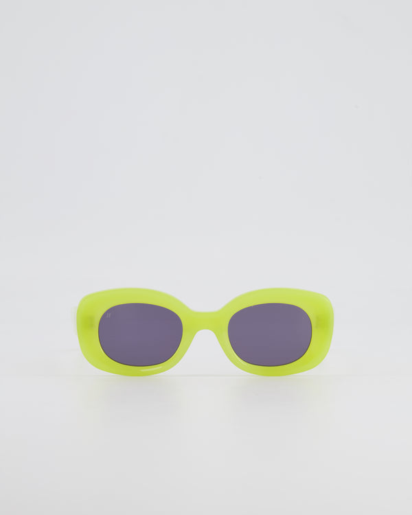 Jimmy Fairly Lime Yellow Round Sunglasses