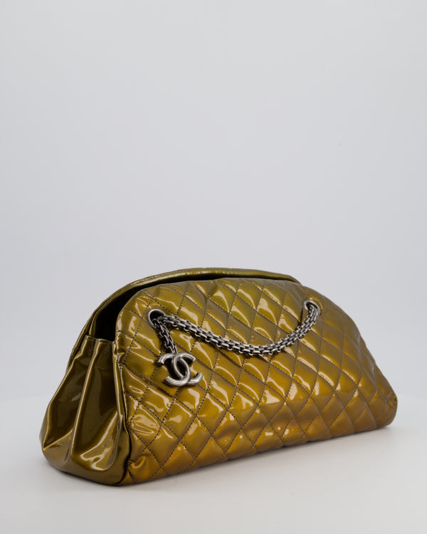 Chanel Bronze Patent Mademoiselle Shoulder Bag With Antique Gold Hardware