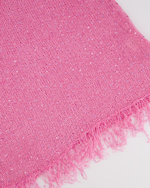 Asta Resort Pink Sequin Embellished Knit Natalia Mini Dress Size XS (UK 6) RRP £242