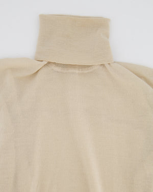 Toteme Cream Fine Merino Cocoon Turtleneck Top Size XS (UK 6)