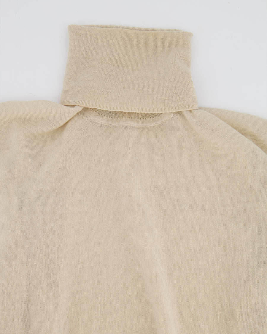 Toteme Cream Fine Merino Cocoon Turtleneck Top Size XS (UK 6)