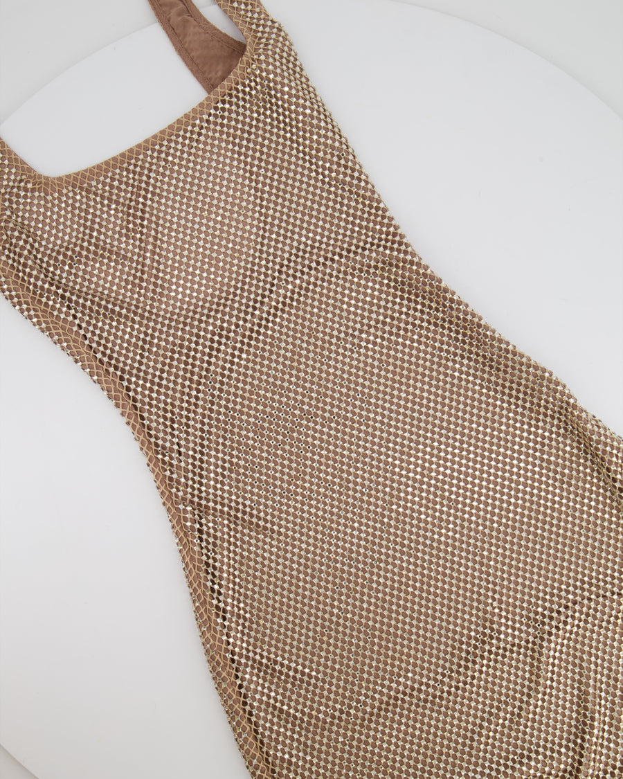 Babyboo Fashion Gold Petra Maxi Dress with Crystals Size XS (UK 6) RRP £198