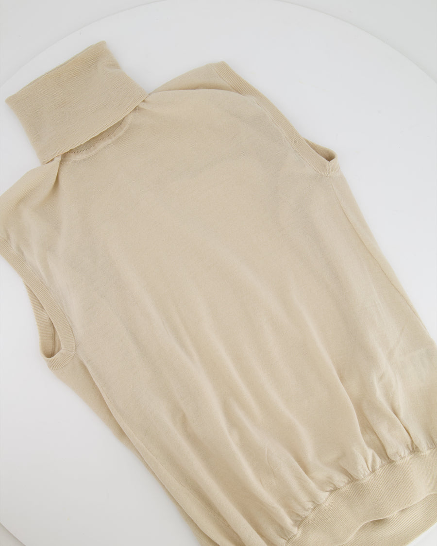 Toteme Cream Fine Merino Cocoon Turtleneck Top Size XS (UK 6)