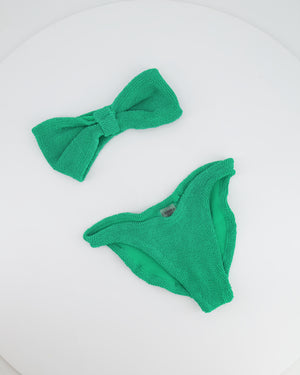 Hunza G Green Two Piece Bandeau Bikini Set One Size RRP £162