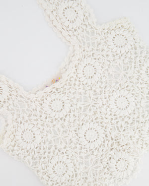 Alix Pinho White Crochet Top and Maxi Skirt Set Size UK 8