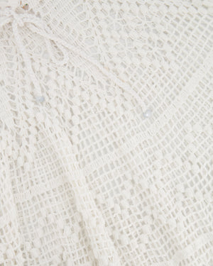 Alix Pinho White Crochet Top and Maxi Skirt Set Size UK 8