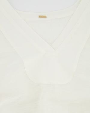 Cult Gaia White Linen Long Sleeved Rishima Cover Up Dress Size XS (UK 8) RRP £410