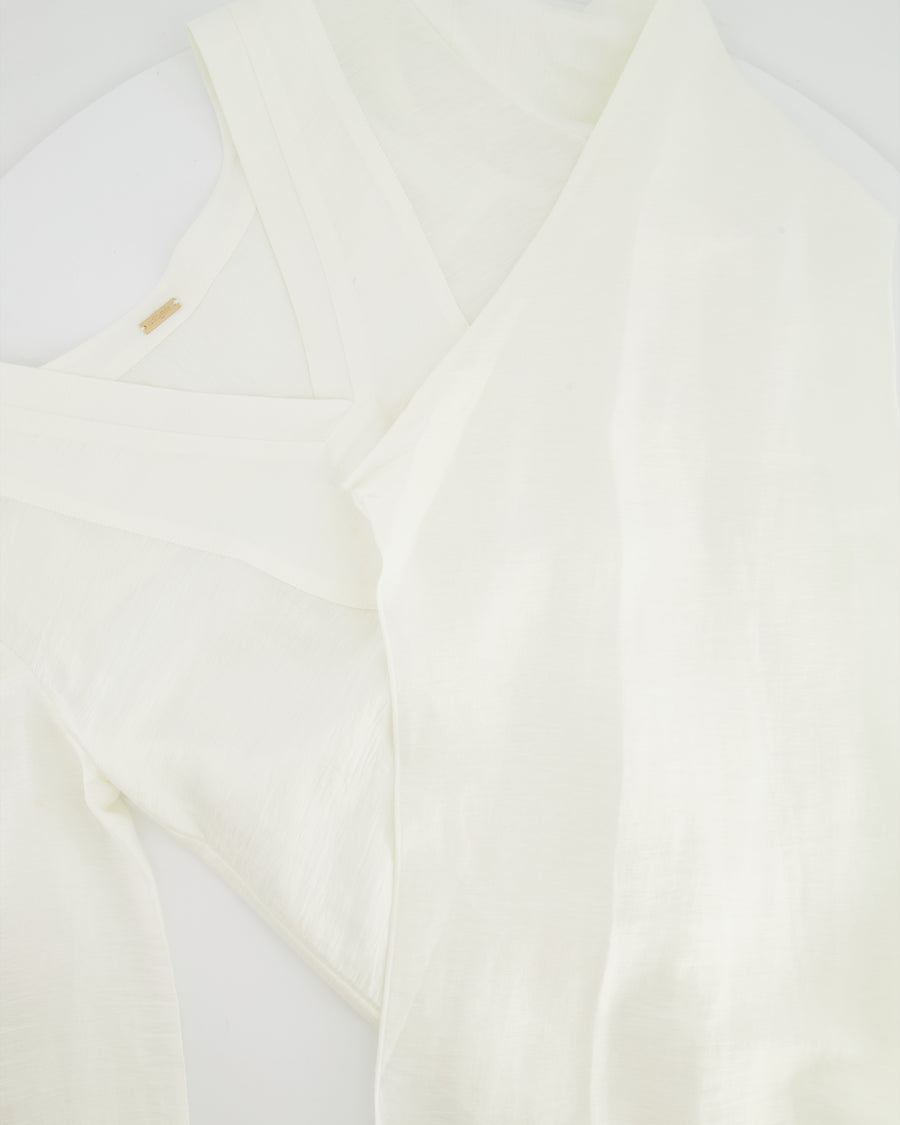 Cult Gaia White Linen Long Sleeved Rishima Cover Up Dress Size XS (UK 8) RRP £410