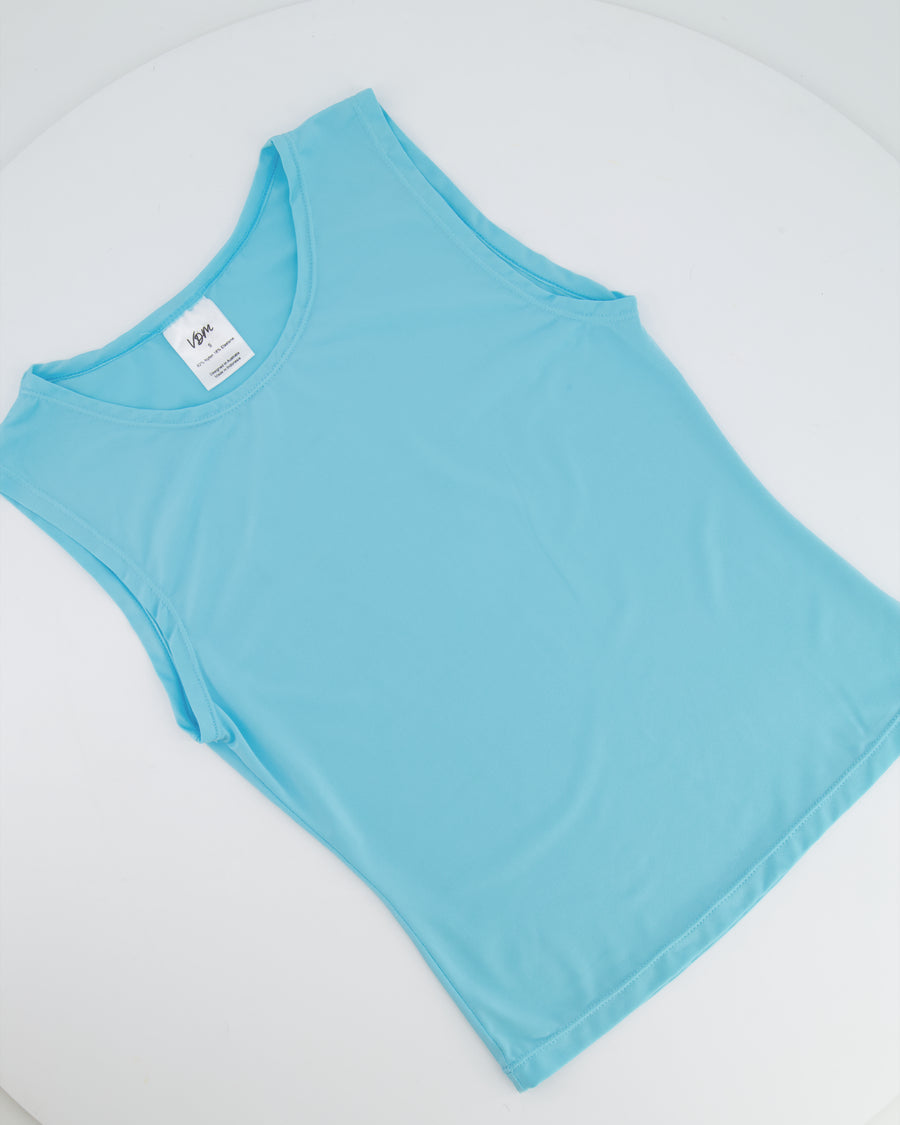 VDM Light Blue Top and Midi Skirt Set Size S (UK 8)