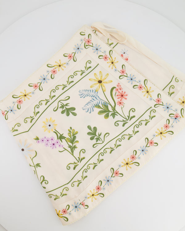 Agua Bendita Cream Wrap Mini Skirt with Flower Print Details Size XS/S (UK 6/8) RRP £210