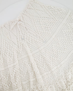 Alix Pinho White Crochet Top and Maxi Skirt Set Size UK 8