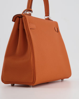 Hermès Kelly 25cm Retourne in Orange Togo Leather with Palladium Hardware