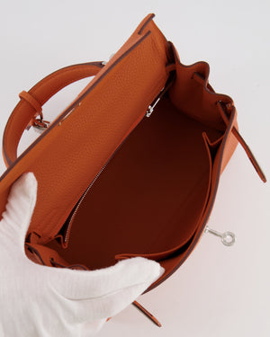 Hermès Kelly 25cm Retourne in Orange Togo Leather with Palladium Hardware