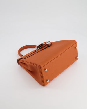 Hermès Kelly 25cm Retourne in Orange Togo Leather with Palladium Hardware