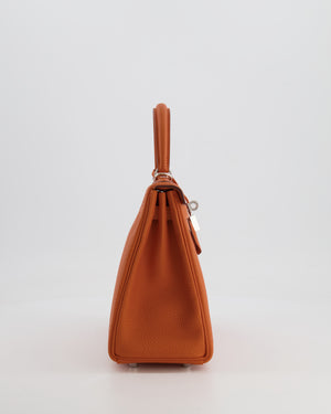 Hermès Kelly 25cm Retourne in Orange Togo Leather with Palladium Hardware